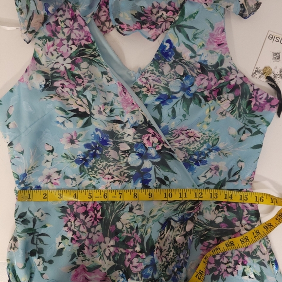 NWT KENSIE Ruffled Floral-Print High-Low MaxiDress Size 12 - Picture 13 of 16